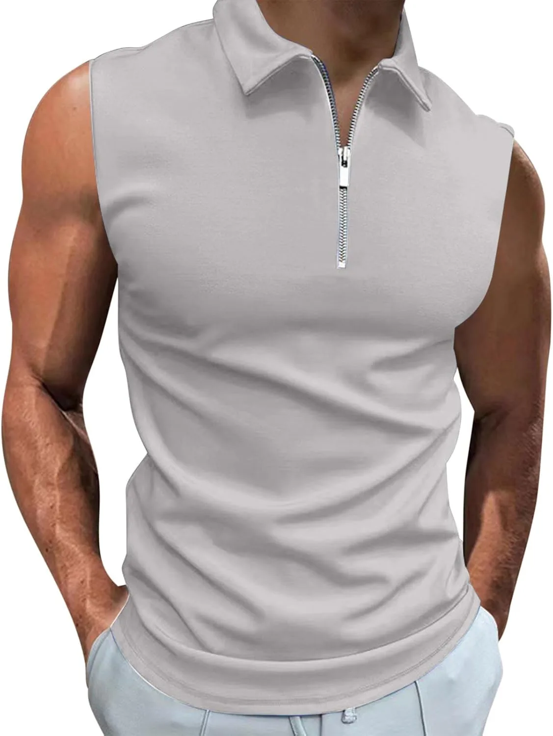 Летний топ 2025 мужская безрукавка V-образный вырез четверть молнии поло расслабленный кэжуал мода однотонные футболки
Летний топ 2025 мужская безрукавка V-образный вырез четверть молнии поло расслабленный кэжуал мода однотонные футболки