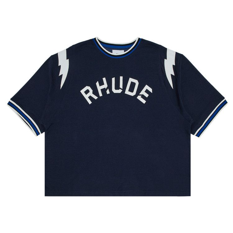 Футболка Rhude Logo Lightning Ringer Tee, Navy/White
Футболка Rhude Logo Lightning Ringer Tee, Navy/White