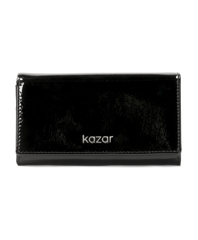 Кошелек из мятой лакированной кожи Kazar, черный
Кошелек из мятой лакированной кожи Kazar, черный