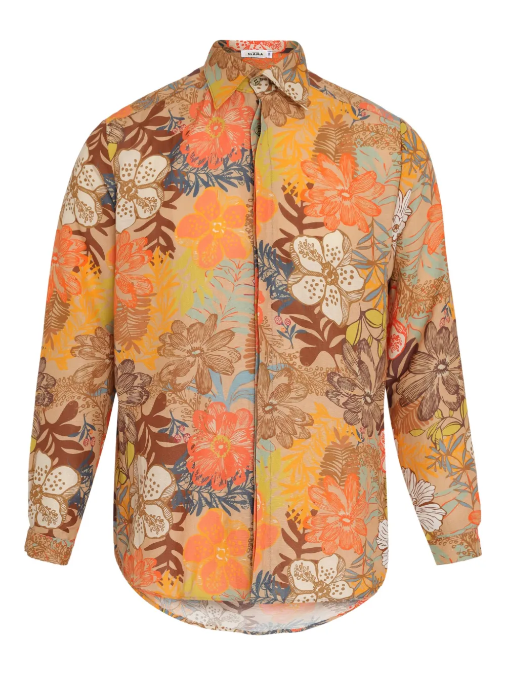 Рубашка с цветочным принтом Amir Slama, нейтральный 
Рубашка с цветочным принтом Amir Slama, нейтральный