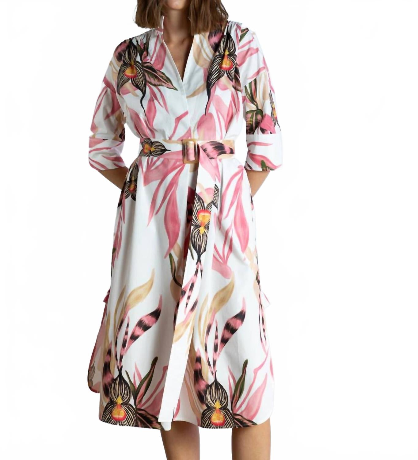 Туника с ботаническим принтом в виде акварельных листьев в розовом цвете Psophia
Туника с ботаническим принтом в виде акварельных листьев в розовом цвете Psophia