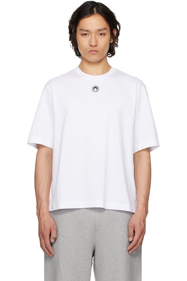 Однотонная футболка из органического хлопка Marine Serre, белый
Однотонная футболка из органического хлопка Marine Serre, белый