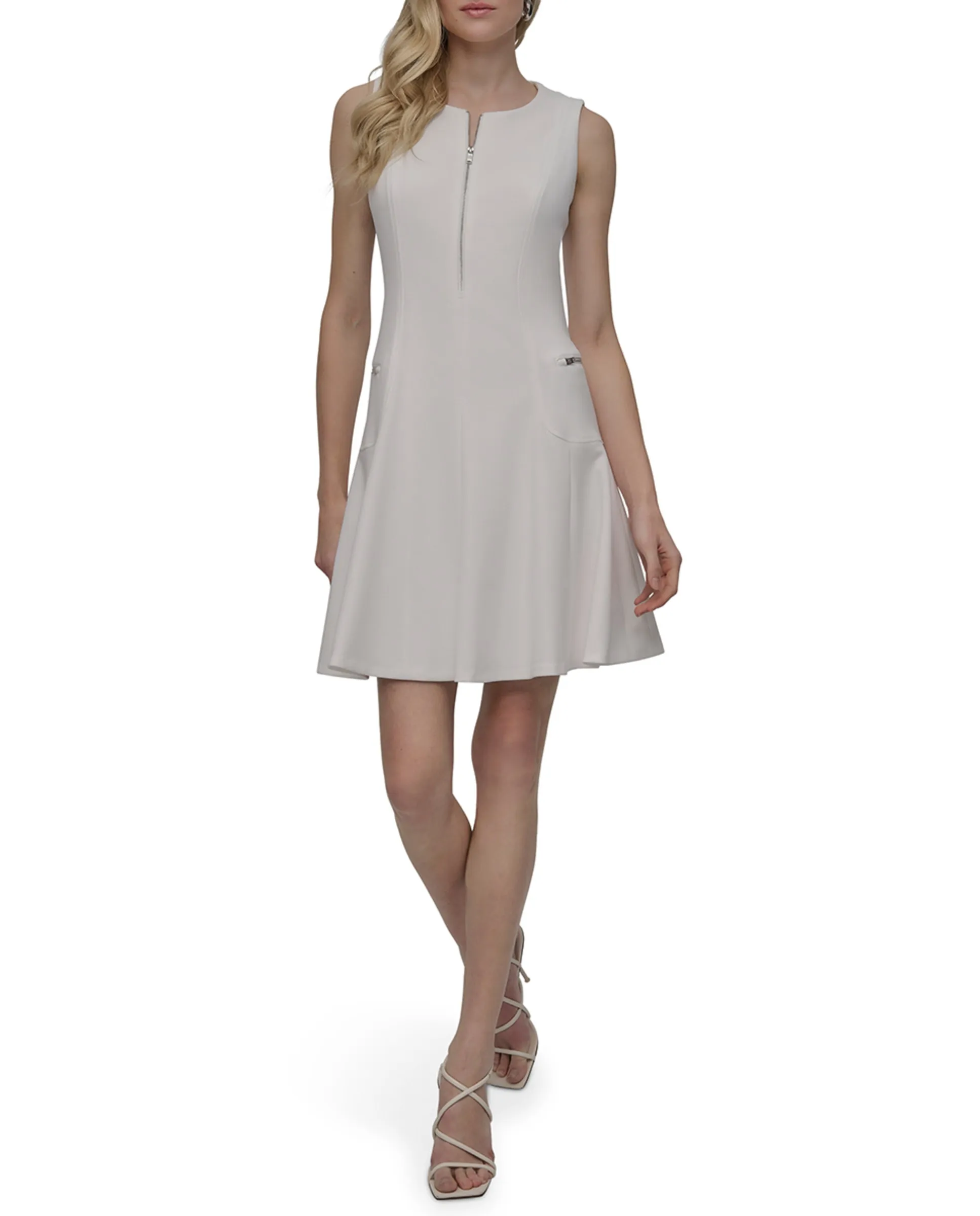 Короткое платье без рукавов с молнией Dkny, белый
Короткое платье без рукавов с молнией Dkny, белый