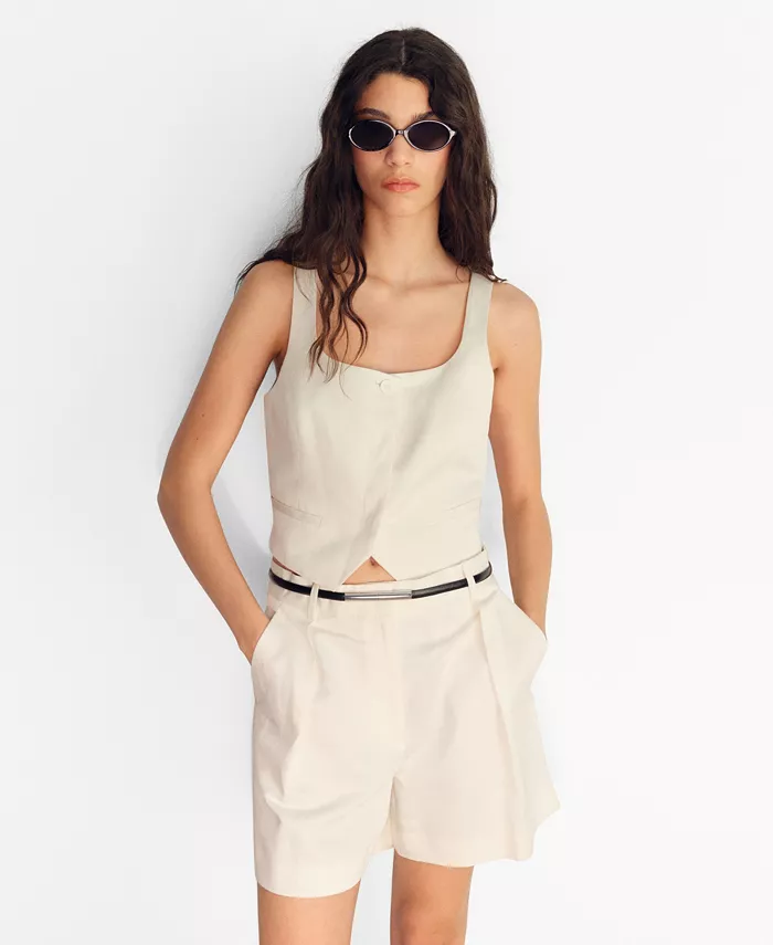 Женские бермуды из льняной смесовой ткани MANGO, белый
Женские бермуды из льняной смесовой ткани MANGO, белый