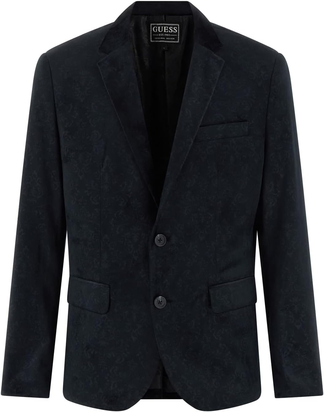 Guess Mens Eco Fulham Embossed Velvet Blazer, Jet Black
Guess Mens Eco Fulham Embossed Velvet Blazer, Jet Black