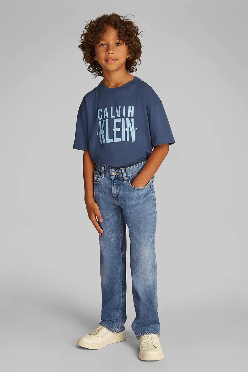 Детские джинсы ПРЯМЫЕ Calvin Klein Jeans, синий 
Детские джинсы ПРЯМЫЕ Calvin Klein Jeans, синий