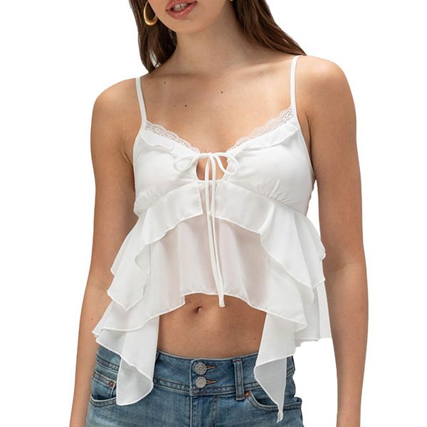 Женский топ-камизол с v-образным вырезом, открытой спиной и оборкой по низу Yesfashion, White
Женский топ-камизол с v-образным вырезом, открытой спиной и оборкой по низу Yesfashion, White