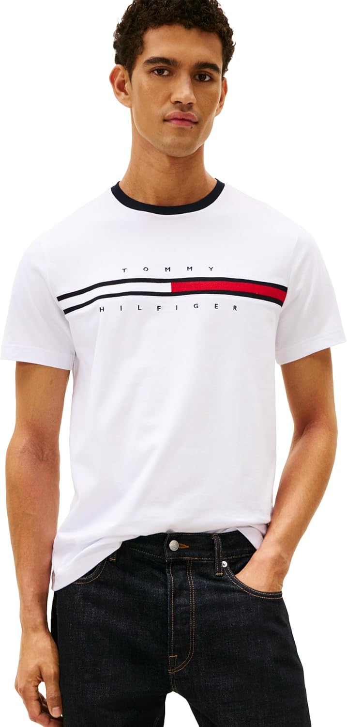 Мужская футболка с коротким рукавом и фирменными полосками Tommy Hilfiger, Bright White, Белый, Мужская футболка с коротким рукавом и фирменными полосками Tommy Hilfiger, Bright White
Мужская футболка с коротким рукавом и фирменными полосками Tommy Hilfiger, Bright White, Белый, Мужская футболка с коротким рукавом и фирменными полосками Tommy Hilfiger, Bright White