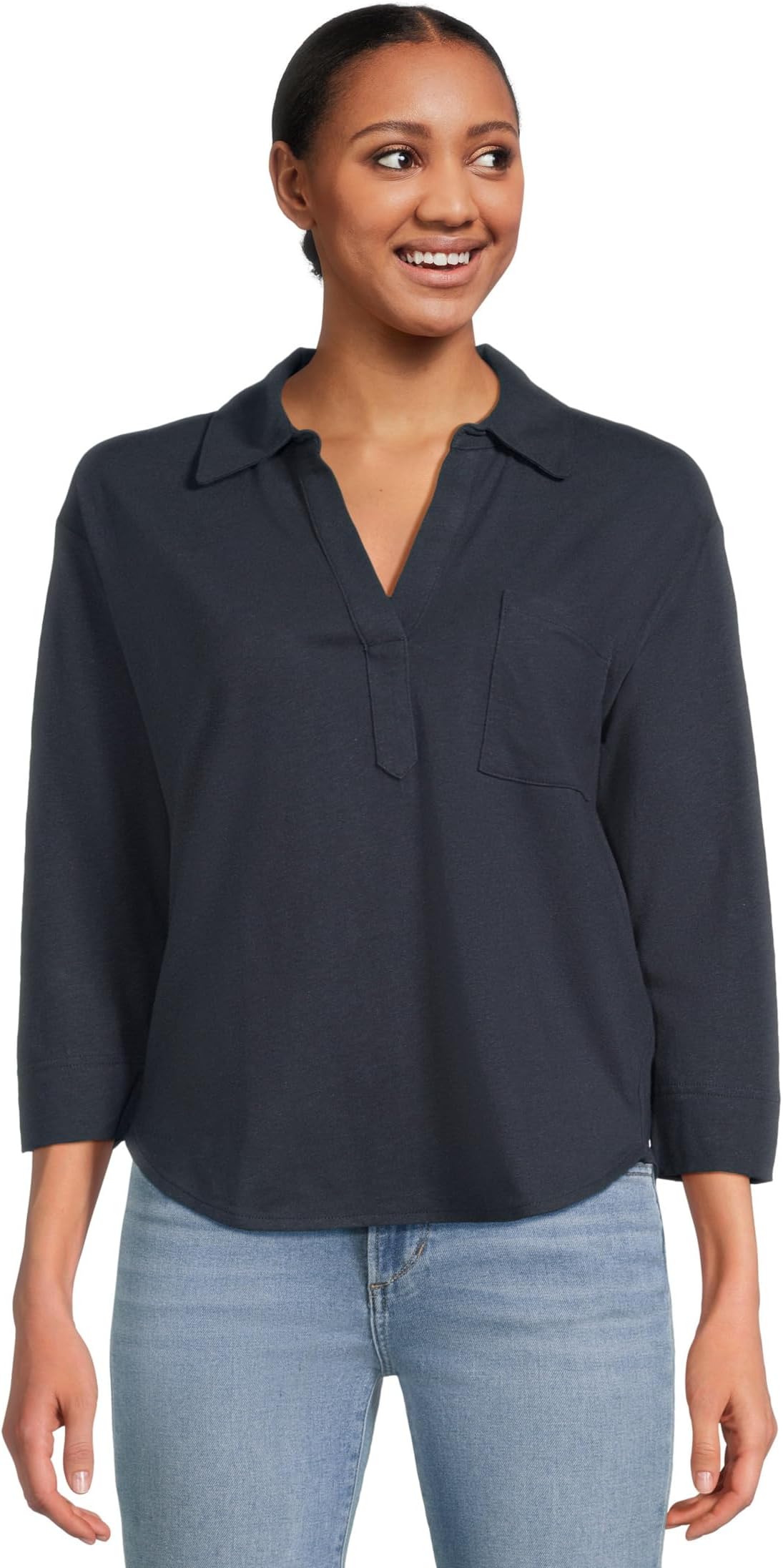 Женская хлопковая льняная футболка с разрезом на шее L.L.Bean, Classic Navy
Женская хлопковая льняная футболка с разрезом на шее L.L.Bean, Classic Navy