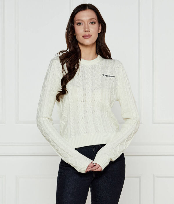 Джемпер женский Guess Jeans вязаный с узором, белый
Джемпер женский Guess Jeans вязаный с узором, белый
