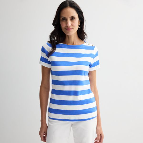 Женская футболка с пуговицами на плече Croft & Barrow, цвет blue clean stripe
Женская футболка с пуговицами на плече Croft & Barrow, цвет blue clean stripe