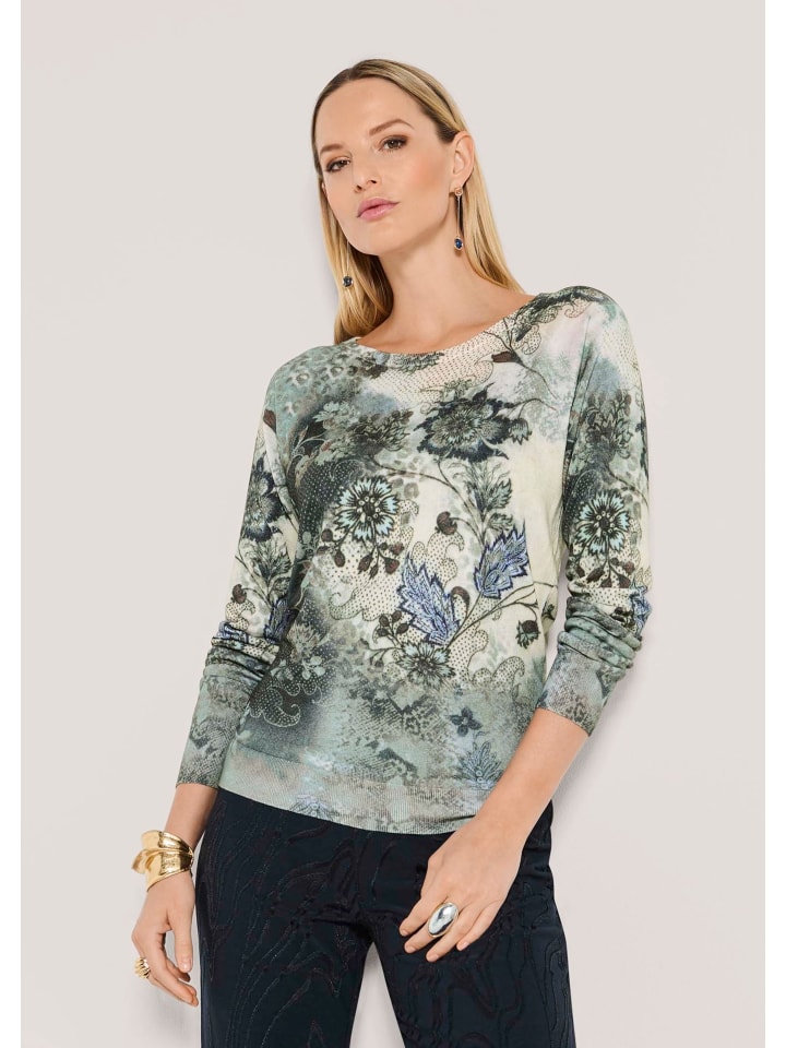 MADELEINE Гладкий вязаный свитер с принтом по всей поверхности, выполненный в бело-сине-многоцветной гамме
MADELEINE Гладкий вязаный свитер с принтом по всей поверхности, выполненный в бело-сине-многоцветной гамме