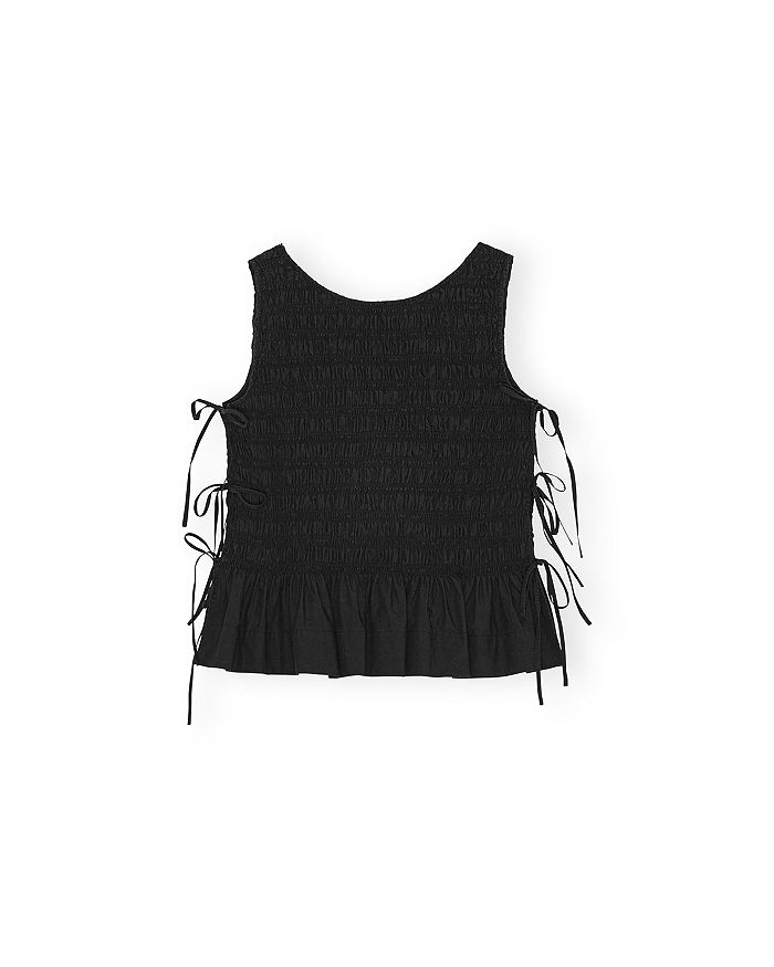 Хлопковая блуза из поплина Smock Top GANNI, черный 
Хлопковая блуза из поплина Smock Top GANNI, черный