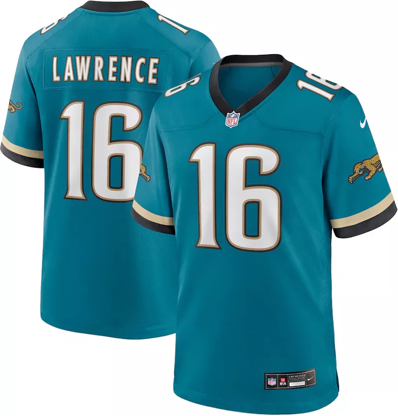 Мужская майка Nike Jacksonville Jaguars Trevor Lawrence #16 Blustery 2nd Alternate Throwback Game
Мужская майка Nike Jacksonville Jaguars Trevor Lawrence #16 Blustery 2nd Alternate Throwback Game