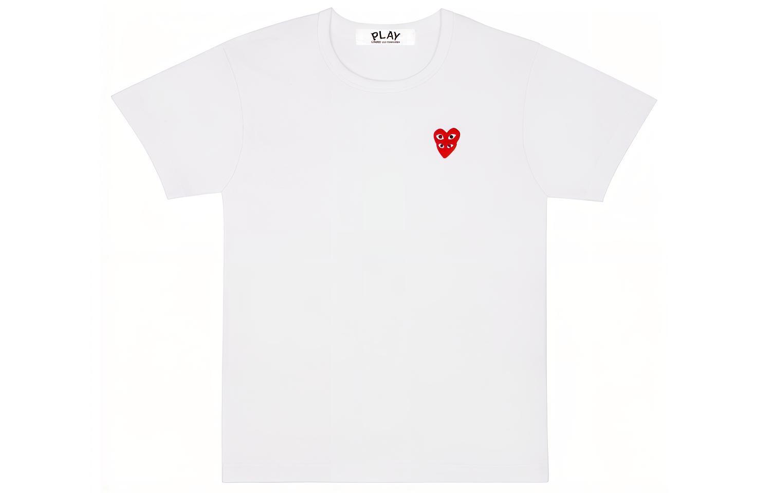 Comme Des Garcons Play Женская Футболка с Двойным Красным Сердцем Белая CDG Play 
Comme Des Garcons Play Женская Футболка с Двойным Красным Сердцем Белая CDG Play