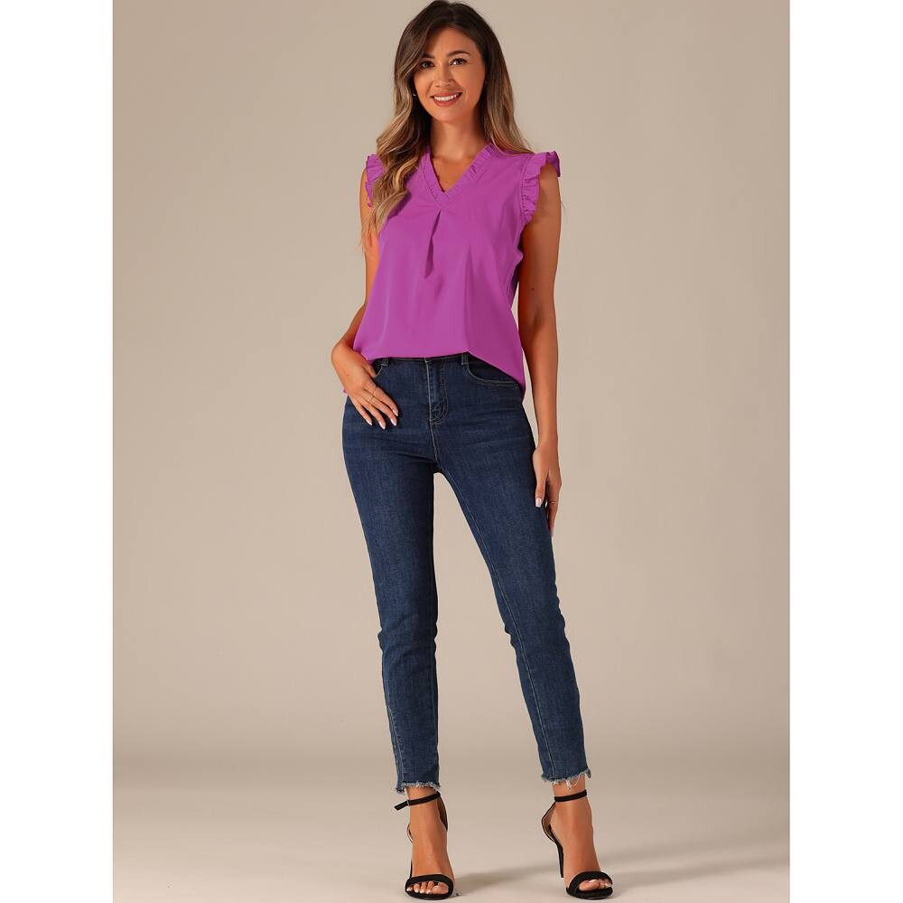 Женские блузки без рукавов с рюшами. Винтажные рабочие деловые топы 1950-х годов. ALLEGRA K, цвет Hot Pink
Женские блузки без рукавов с рюшами. Винтажные рабочие деловые топы 1950-х годов. ALLEGRA K, цвет Hot Pink