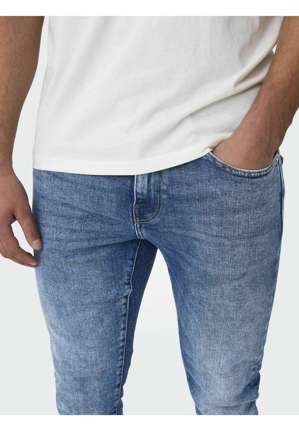 Джинсы облегающего кроя Only & Sons, синий деним 
Джинсы облегающего кроя Only & Sons, синий деним