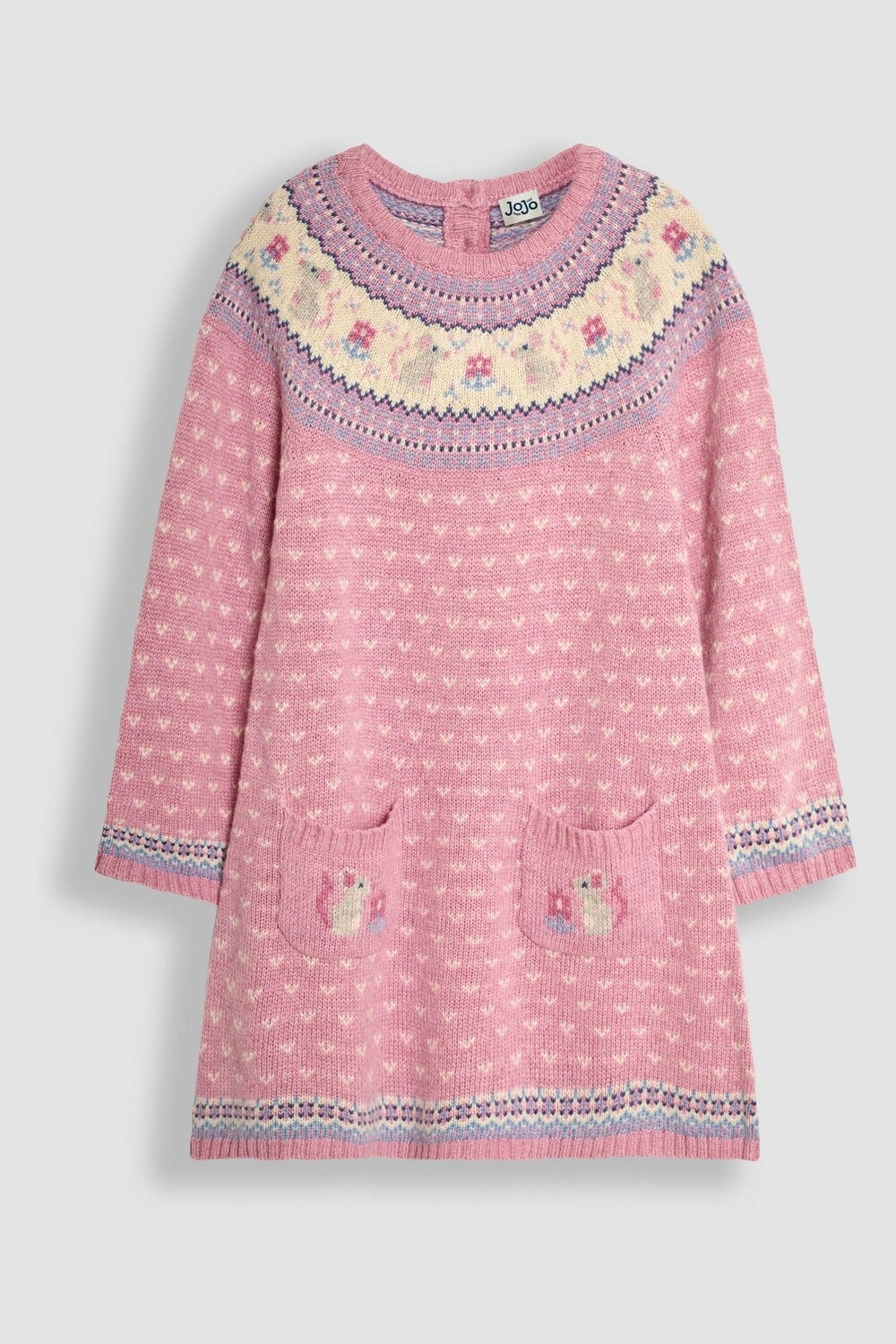 Платье с узором «фэр айл» Jojo Maman Bébé, розовый
Платье с узором «фэр айл» Jojo Maman Bébé, розовый