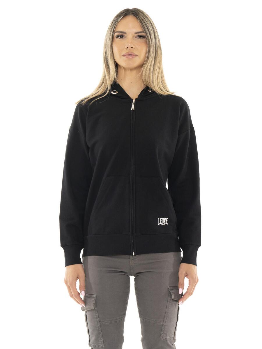 LEONE 1947 APPAREL Женская толстовка с капюшоном на молнии с черным кольцом
LEONE 1947 APPAREL Женская толстовка с капюшоном на молнии с черным кольцом
