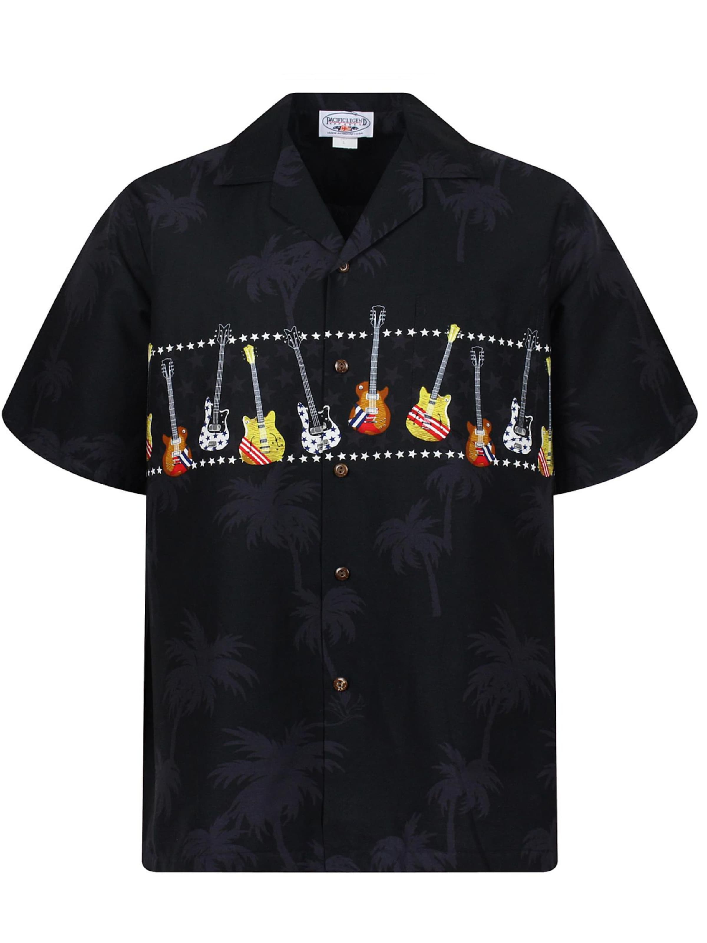 Pacific Legend Рубашка на пуговицах Regular fit 'E-Gitarre Brustdruck' в черном цвете
Pacific Legend Рубашка на пуговицах Regular fit 'E-Gitarre Brustdruck' в черном цвете