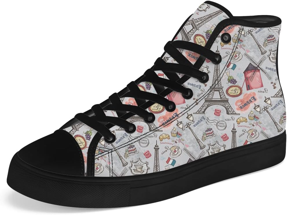 Мужские и женские высокие кеды с канвой с изображением Эйфелевой башни, шнуровкой и повседневным стилем Chebing, 612 Gray
Мужские и женские высокие кеды с канвой с изображением Эйфелевой башни, шнуровкой и повседневным стилем Chebing, 612 Gray