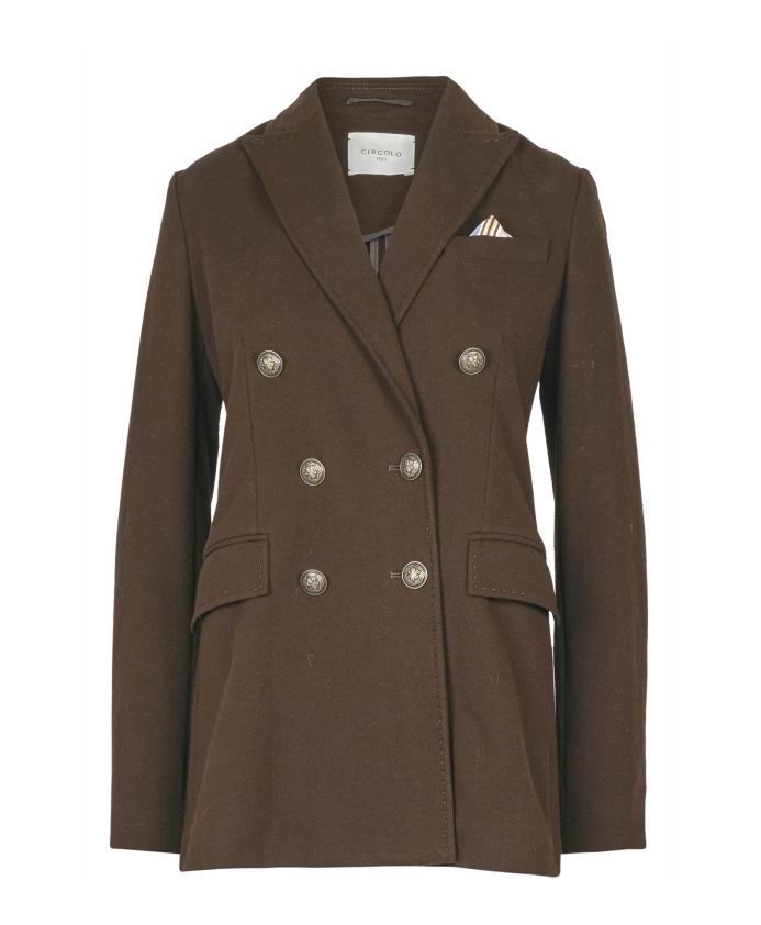 Двубортный хлопковый блейзер Circolo 1901, коричневый
Двубортный хлопковый блейзер Circolo 1901, коричневый