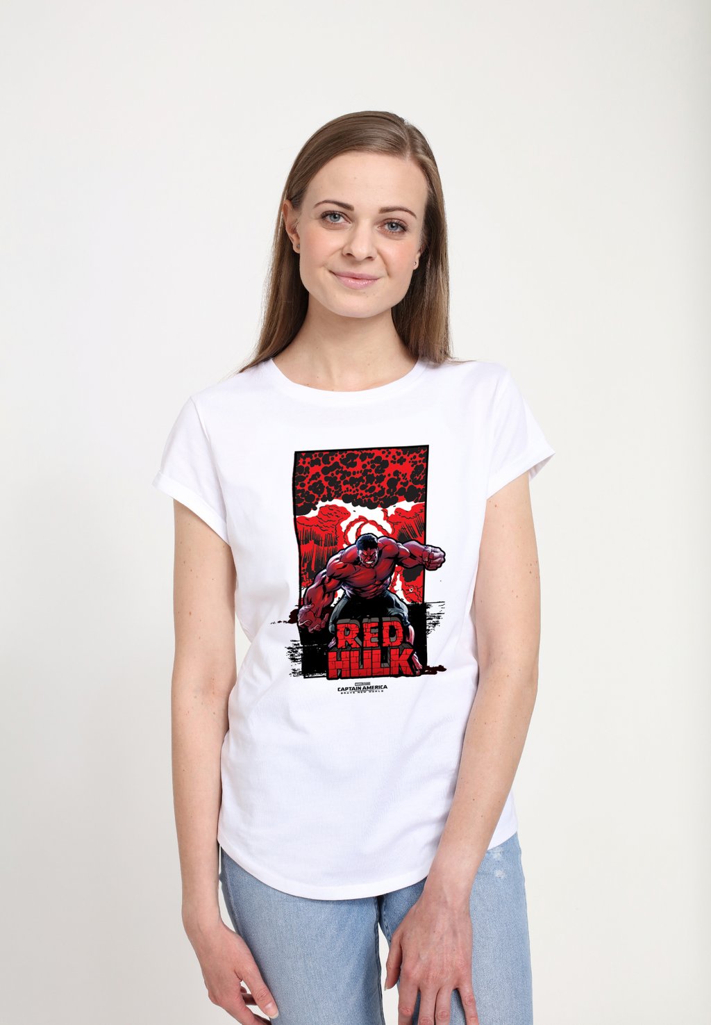 Футболка с принтом CAPTAIN AMERICA BRAVE NEW WORLD HULK BOMB Henry Tiger, белый 
Футболка с принтом CAPTAIN AMERICA BRAVE NEW WORLD HULK BOMB Henry Tiger, белый