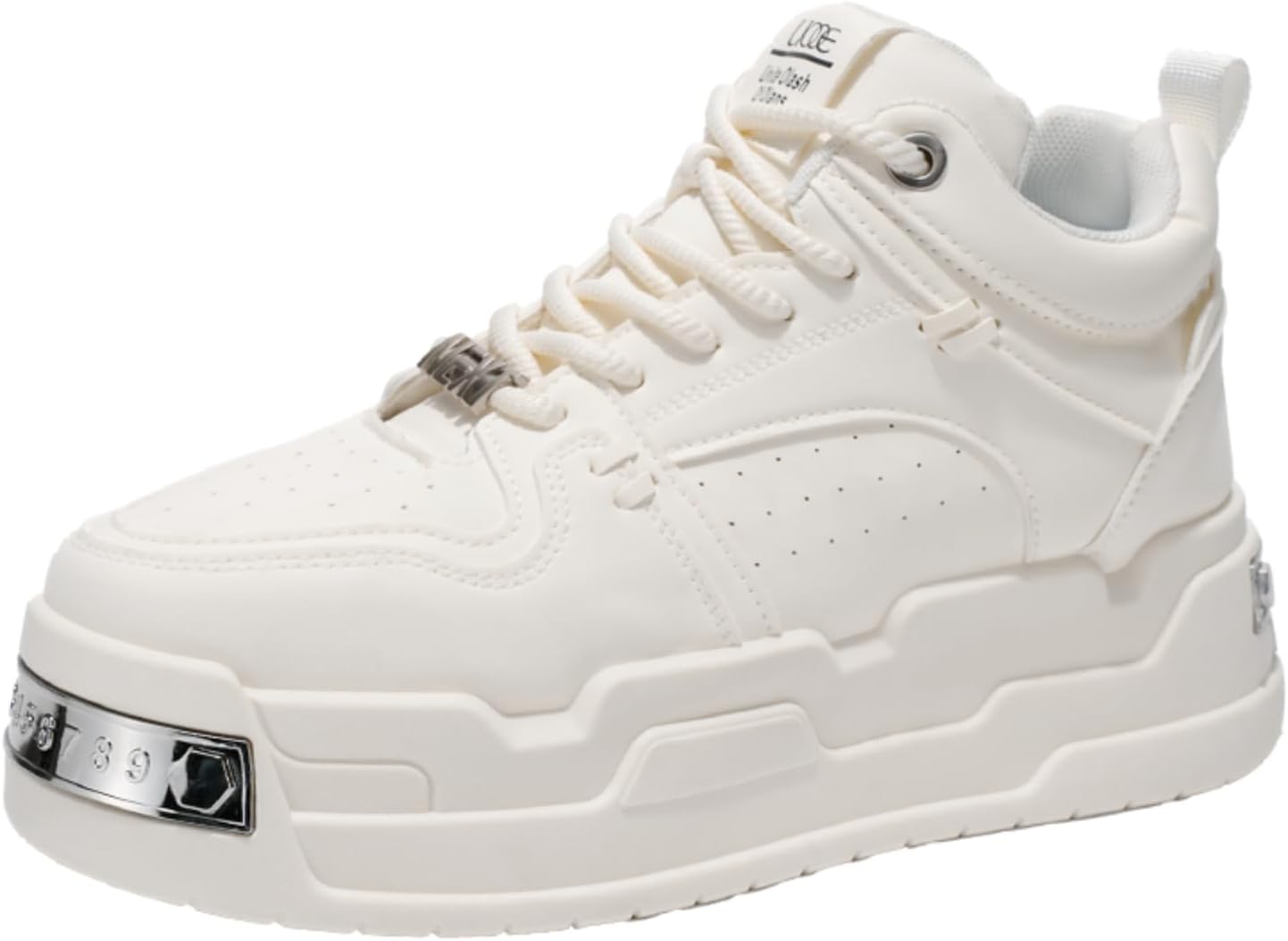 Мужские полностью белые высокие кроссовки на платформе, стильные массивные спортивные туфли с металлическими элементами Aokisx
Мужские полностью белые высокие кроссовки на платформе, стильные массивные спортивные туфли с металлическими элементами Aokisx