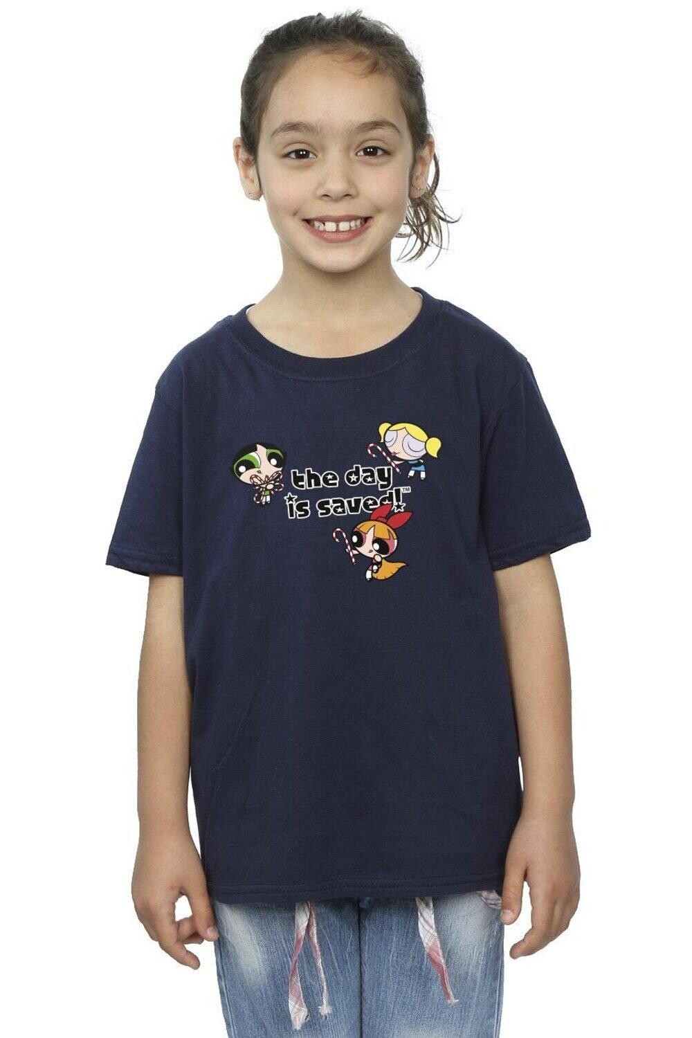 Хлопковая футболка The Day Is Saved Powerpuff Girls, темно-синий 
Хлопковая футболка The Day Is Saved Powerpuff Girls, темно-синий