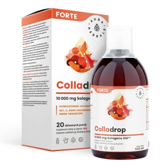 Aura Herbals, Colladrop Forte - морской коллаген 10000 мг - 500 мл
Aura Herbals, Colladrop Forte - морской коллаген 10000 мг - 500 мл