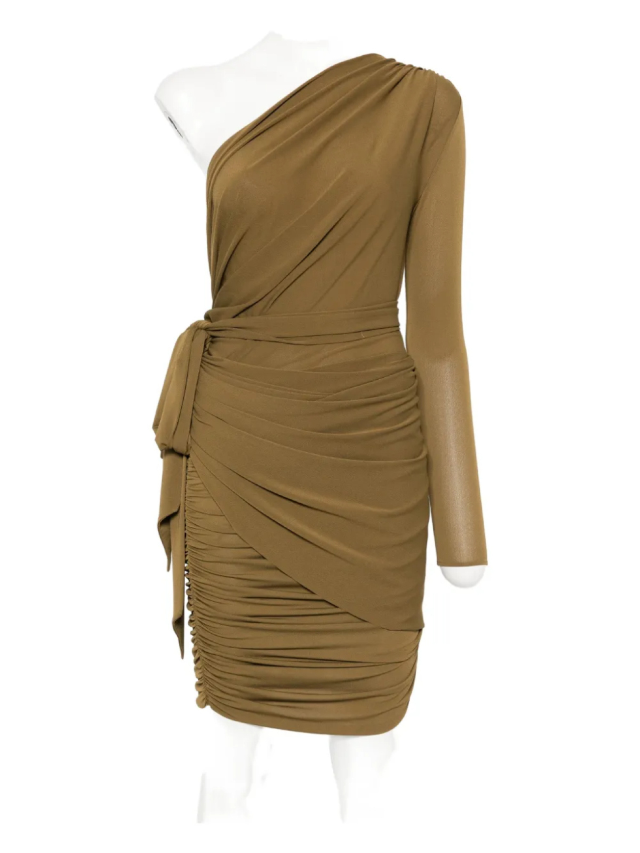 Мини-платье Alex Perry с драпировкой на одно плечо, зеленый 
Мини-платье Alex Perry с драпировкой на одно плечо, зеленый