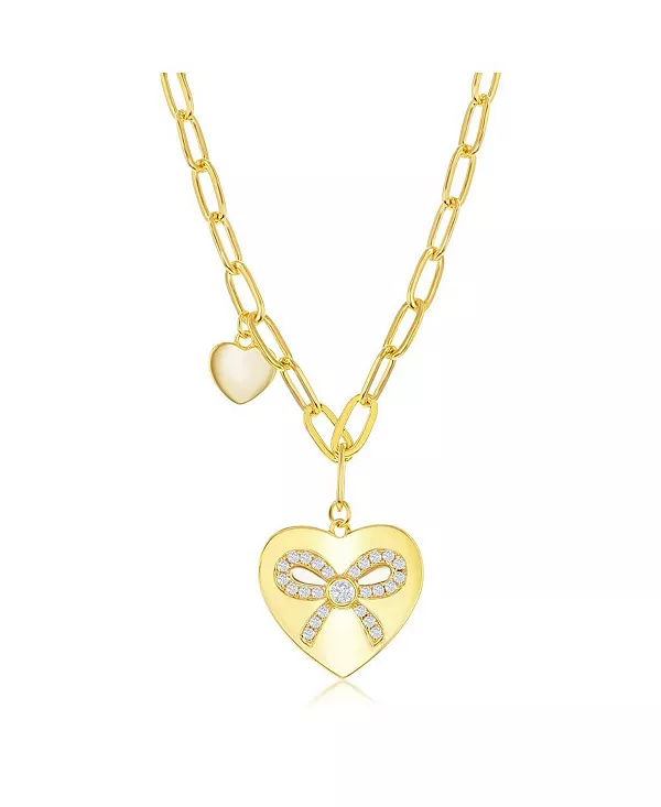 Ожерелье из стерлингового серебра или позолоченного серебра с сердцем из стерлингового серебра и фианитами в виде скрепки Simona, gold
Ожерелье из стерлингового серебра или позолоченного серебра с сердцем из стерлингового серебра и фианитами в виде скрепки Simona, gold