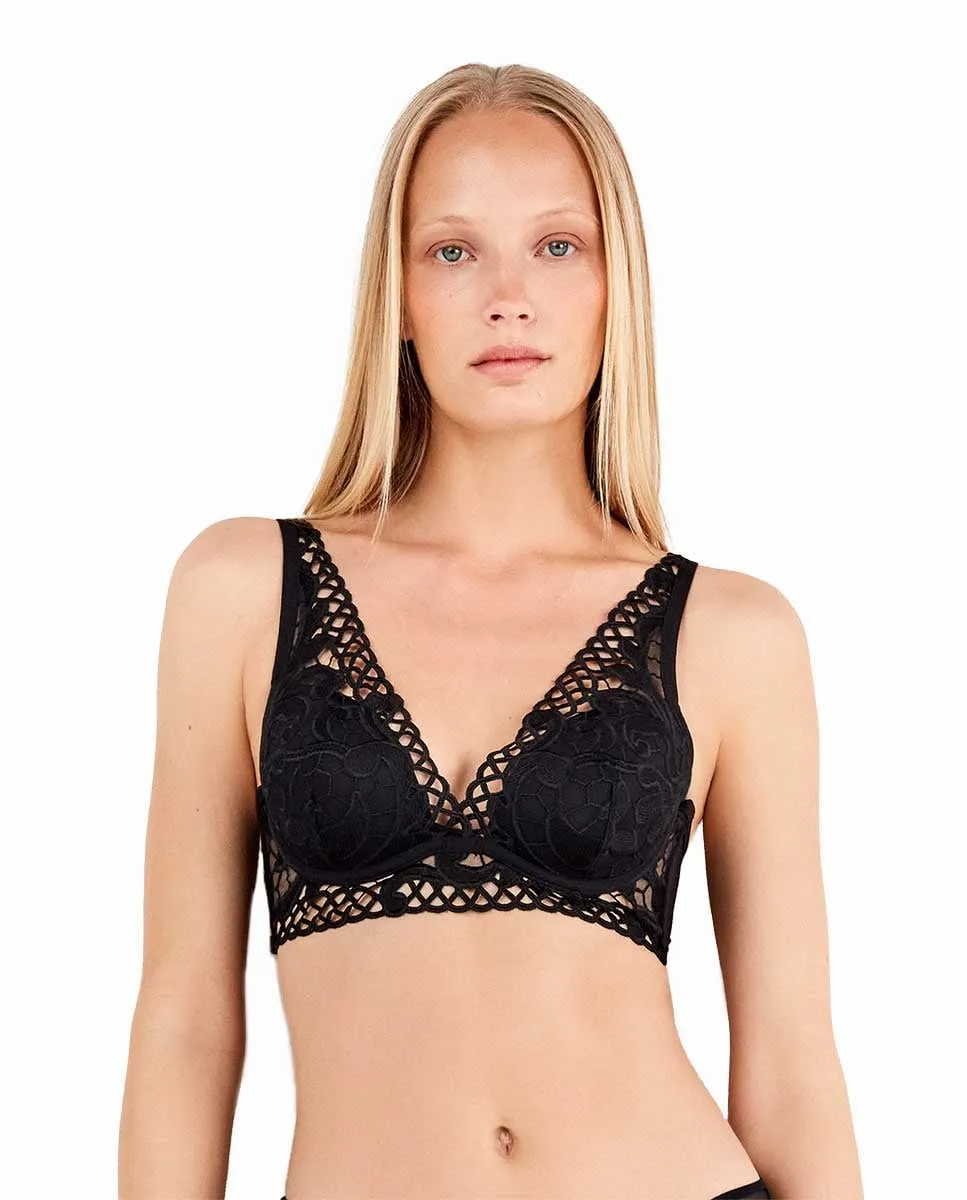 Бралетт с эффектом push-up из гипюровой ткани Gisela, черный
Бралетт с эффектом push-up из гипюровой ткани Gisela, черный