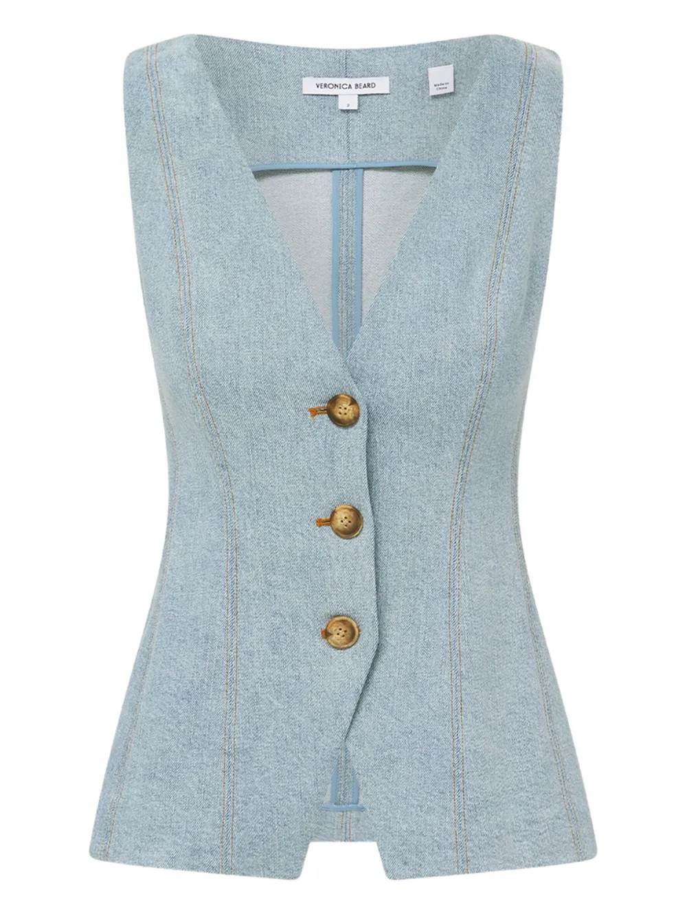 Джинсовый топ на пуговицах Veronica Beard, синий
Джинсовый топ на пуговицах Veronica Beard, синий
