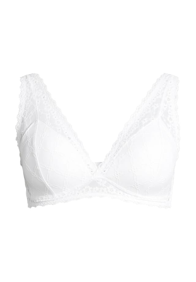 Романтичный кружевной бюстгальтер с треугольными чашками и кружевными деталями без косточек Manguun, белый
Романтичный кружевной бюстгальтер с треугольными чашками и кружевными деталями без косточек Manguun, белый