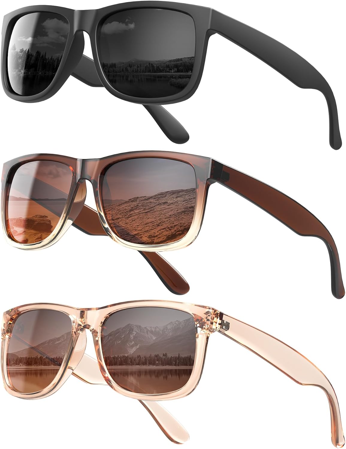 KALIYADI Женские поляризованные солнцезащитные очки: ретро-стиль, модные солнцезащитные очки с защитой UV400 для вождения и путешествий, (3 Pack) Black/Gradient Brown/Crystal Brown
KALIYADI Женские поляризованные солнцезащитные очки: ретро-стиль, модные солнцезащитные очки с защитой UV400 для вождения и путешествий, (3 Pack) Black/Gradient Brown/Crystal Brown