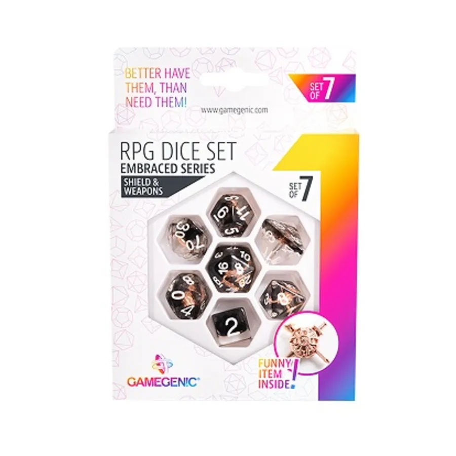 Набор кубиков Poly — щит и оружие (7), Dice (GameGenic)
Набор кубиков Poly — щит и оружие (7), Dice (GameGenic)