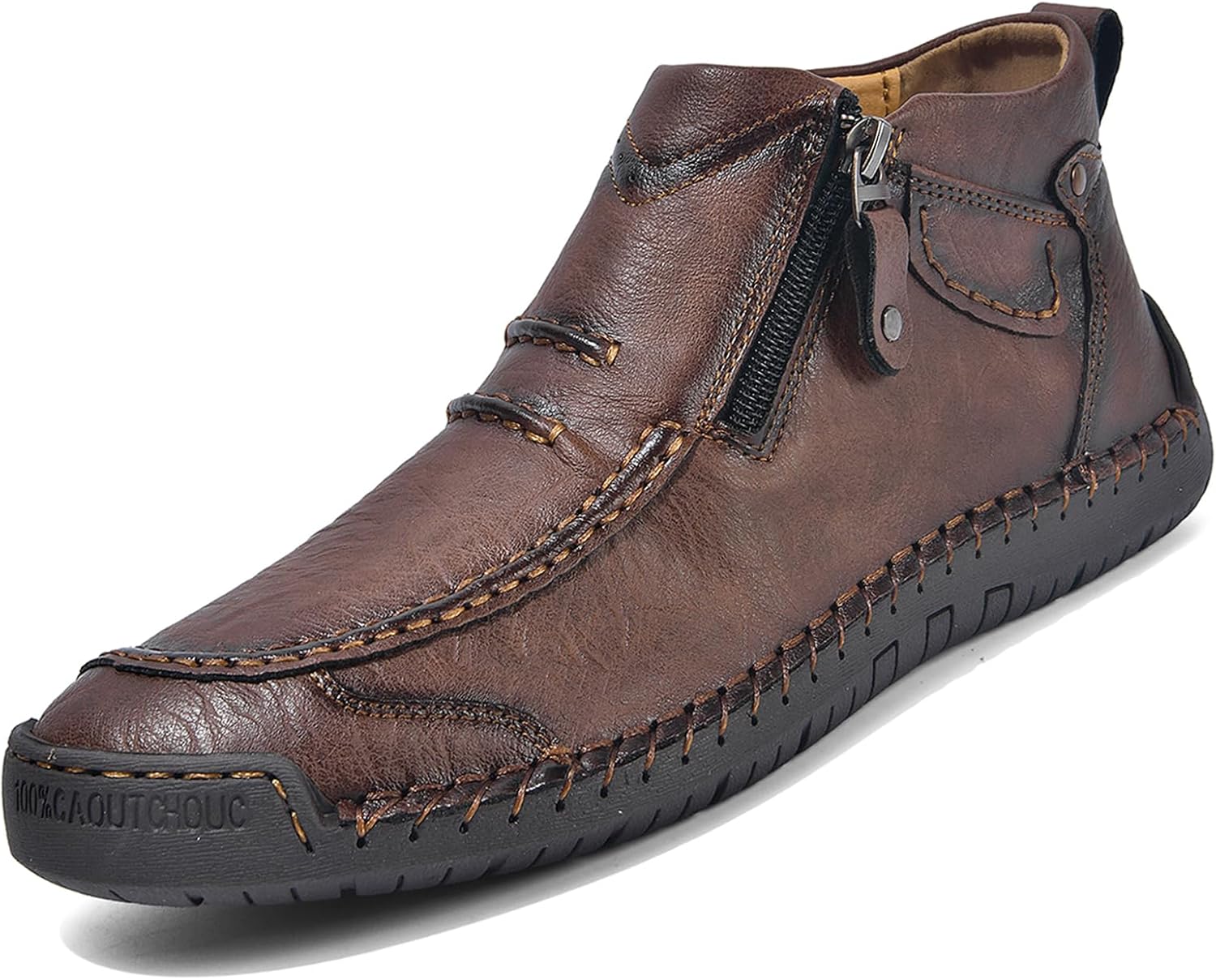 Мужские повседневные кожаные ботинки-чукка с боковой молнией, ручная работа, винтажные, легкие, без шнурков, средней высоты, мокасины, нескользящие, для работы, прогулок и вождения Ptnoka, коричневый
Мужские повседневные кожаные ботинки-чукка с боковой молнией, ручная работа, винтажные, легкие, без шнурков, средней высоты, мокасины, нескользящие, для работы, прогулок и вождения Ptnoka, коричневый