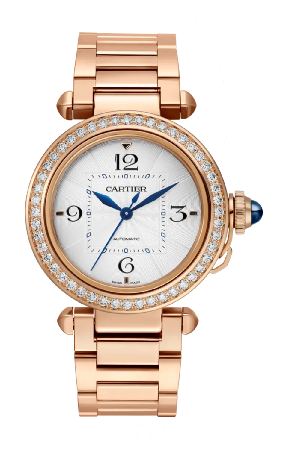 Pasha de cartier 35 мм, автоматические, розовое золото, бриллианты, 2 сменных ремешка - wjpa0013 CARTIER
Pasha de cartier 35 мм, автоматические, розовое золото, бриллианты, 2 сменных ремешка - wjpa0013 CARTIER