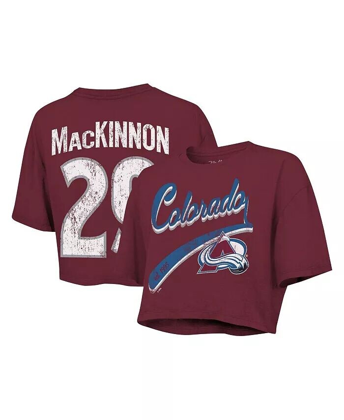 Женская укороченная футболка Nathan MacKinnon Maroon Colorado Avalanche Behind the Net с надписью «Имя» и номером Majestic
Женская укороченная футболка Nathan MacKinnon Maroon Colorado Avalanche Behind the Net с надписью «Имя» и номером Majestic