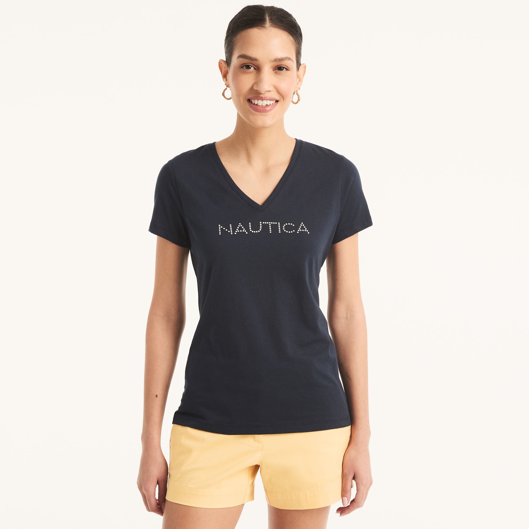 Женская футболка Nautica с V-образным вырезом, цвет navy seas
Женская футболка Nautica с V-образным вырезом, цвет navy seas