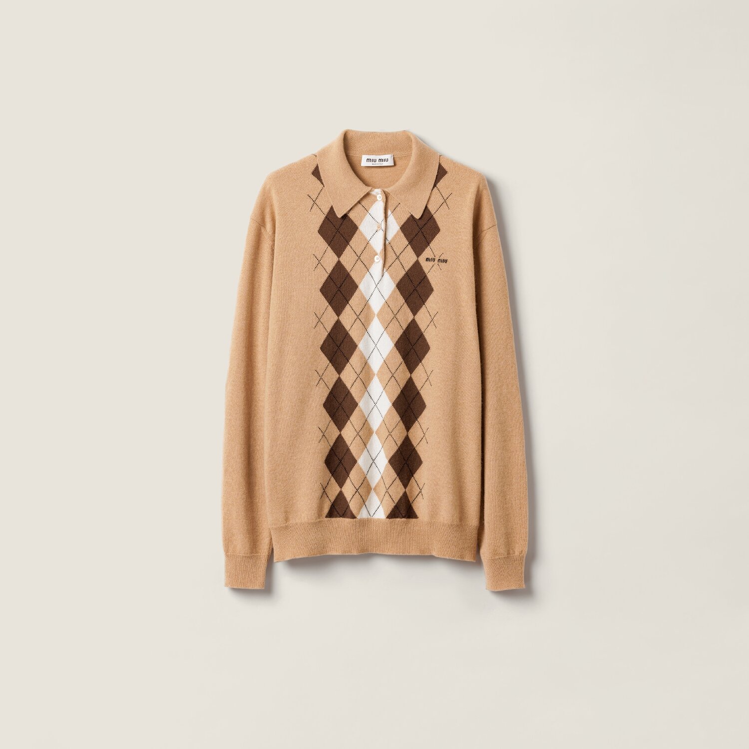 Кашемировое поло MIU MIU, кемеловый коричневый
Кашемировое поло MIU MIU, кемеловый коричневый