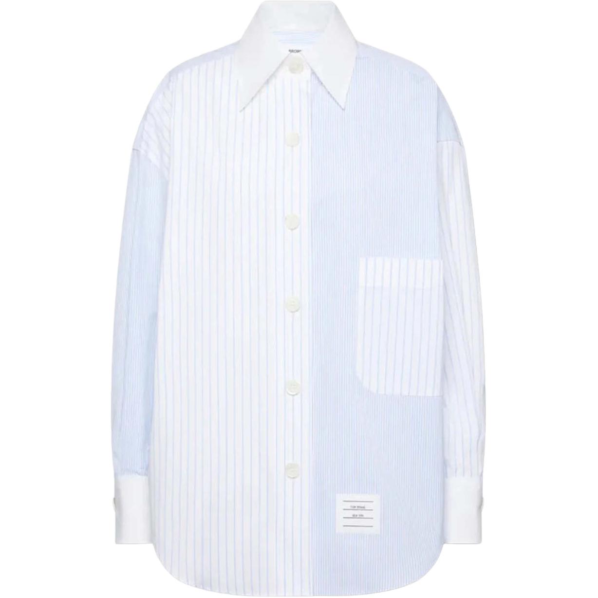 Рубашка из поплина в тонкую полоску THOM BROWNE, белый
Рубашка из поплина в тонкую полоску THOM BROWNE, белый