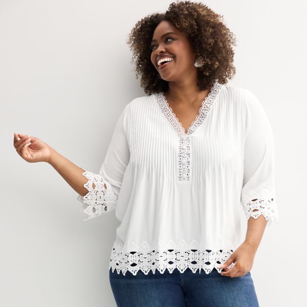 Плюс сайз топ с рукавами до локтя, V-образным вырезом и застежкой на пуговицы Catherine Malandrino, белый
Плюс сайз топ с рукавами до локтя, V-образным вырезом и застежкой на пуговицы Catherine Malandrino, белый