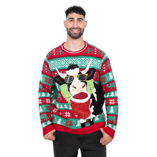 Большой и высокий уродливый рождественский свитер Celebrate Together, Festive Cow
Большой и высокий уродливый рождественский свитер Celebrate Together, Festive Cow