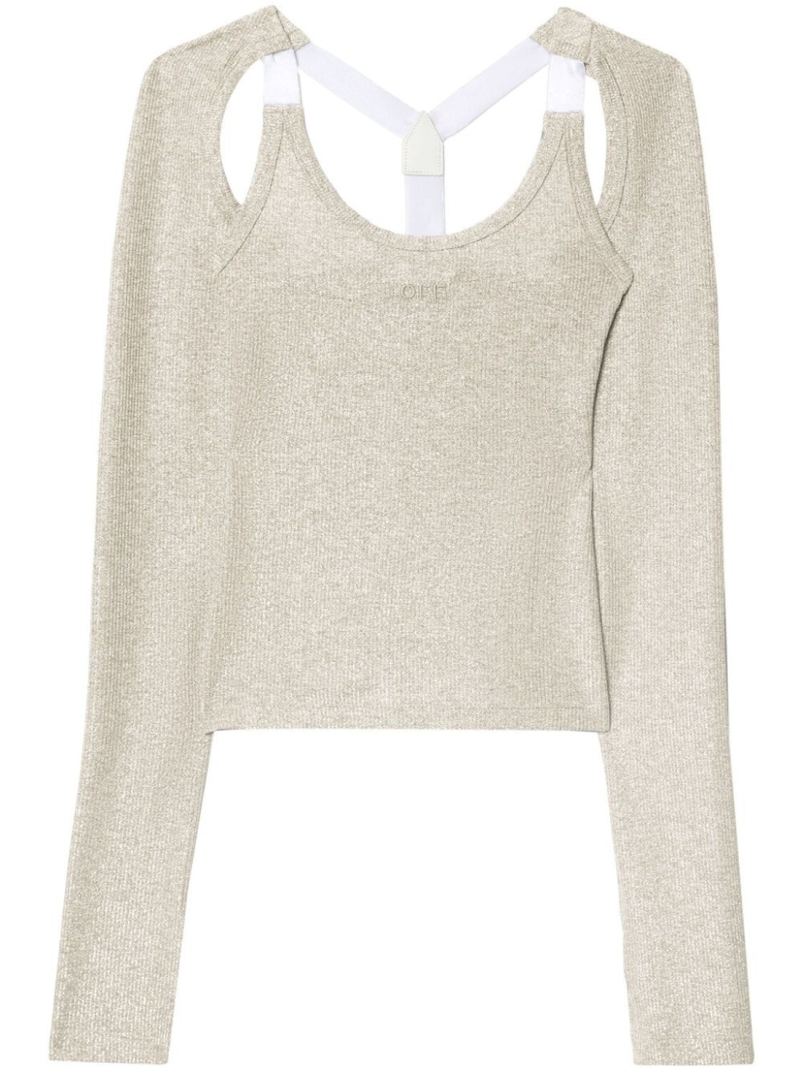 Off-White топ в рубчик, серебряный 
Off-White топ в рубчик, серебряный