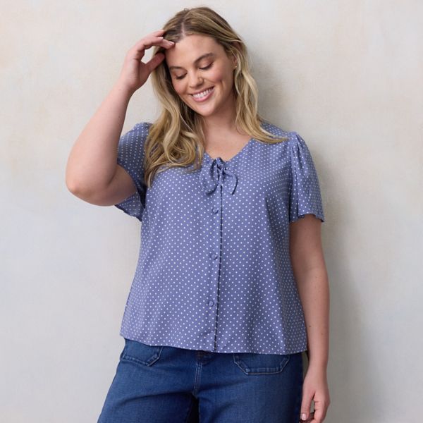 Топ больших размеров с завязками спереди и рукавами-крылышками Lc Lauren Conrad, цвет blue mia dot
Топ больших размеров с завязками спереди и рукавами-крылышками Lc Lauren Conrad, цвет blue mia dot