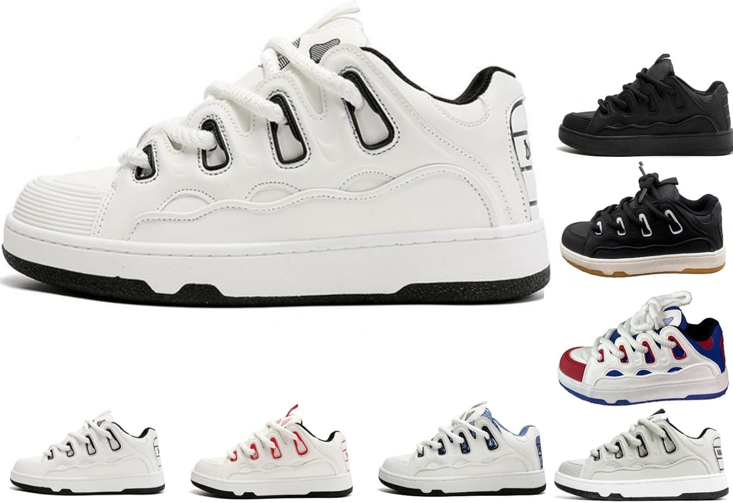 Кроссовки MACEFIL для женщин и мужчин в уличном стиле с массивной платформой, модные Y2K, повседневные, на шнуровке, скейтбордические shoes, белый/черный
Кроссовки MACEFIL для женщин и мужчин в уличном стиле с массивной платформой, модные Y2K, повседневные, на шнуровке, скейтбордические shoes, белый/черный