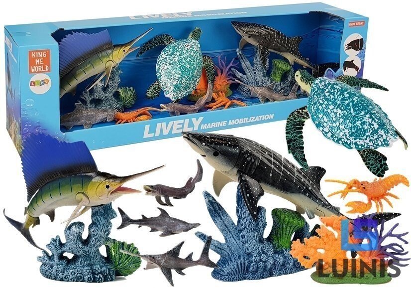 Lean Toys, набор морских животных с движущимися частями.
Lean Toys, набор морских животных с движущимися частями.
