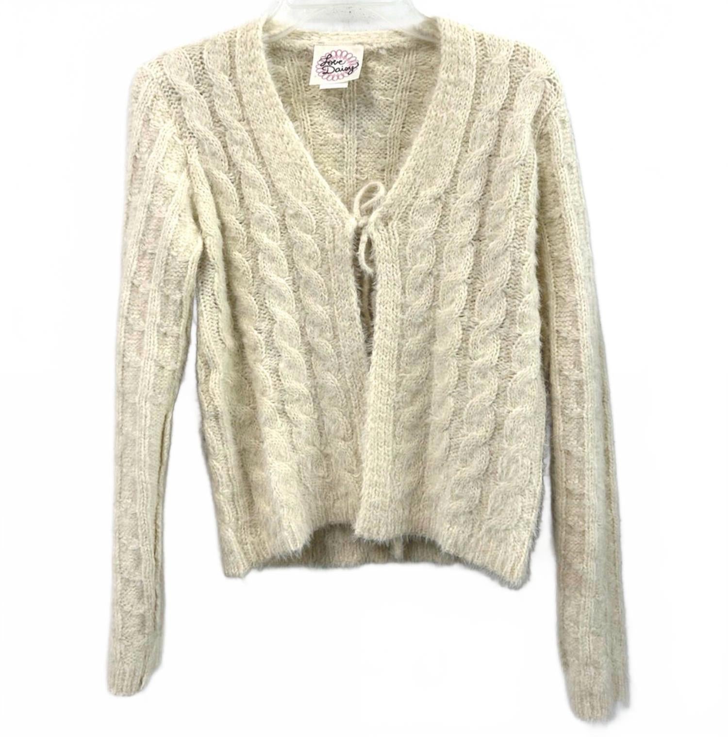 Детский вязаный легкий кардиган кремовый Love Daisy 
Детский вязаный легкий кардиган кремовый Love Daisy